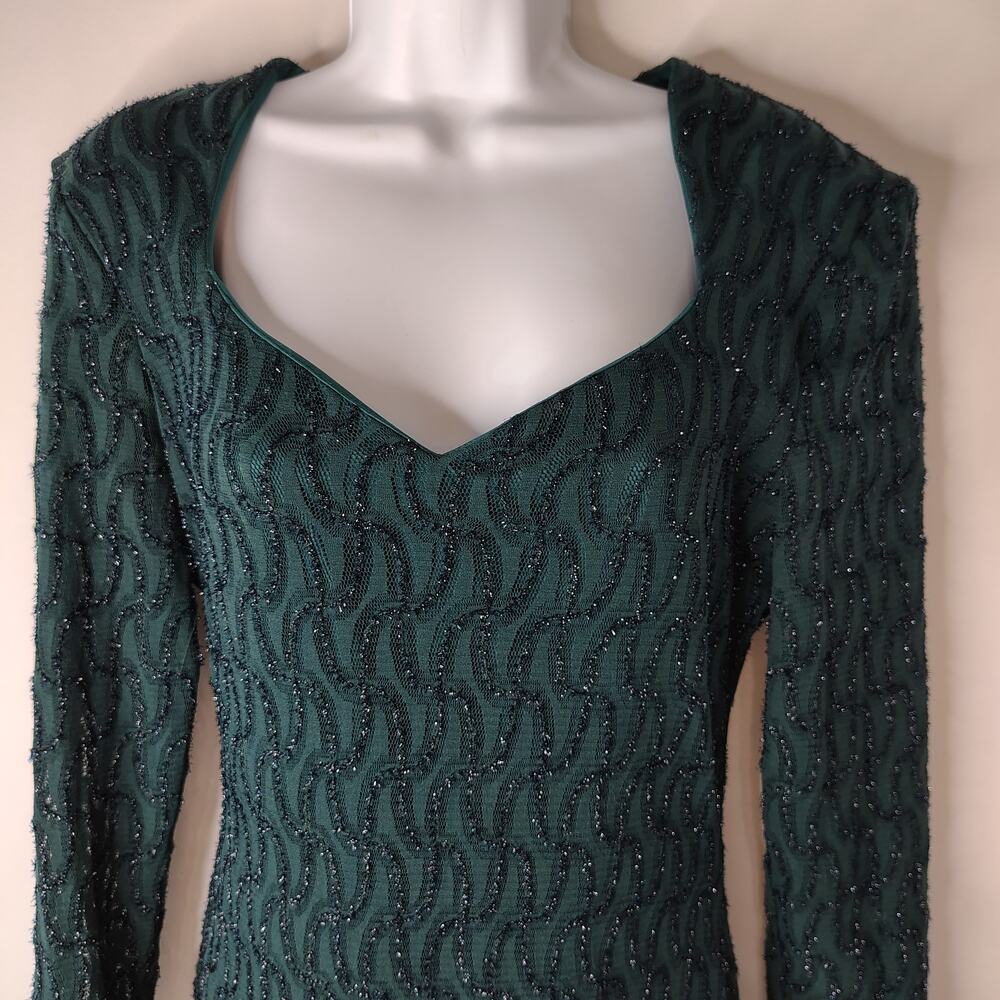 Vintage Niki Originals Y2K Dress Womens 14 Dark Green Long Sleeves Dark Fairy